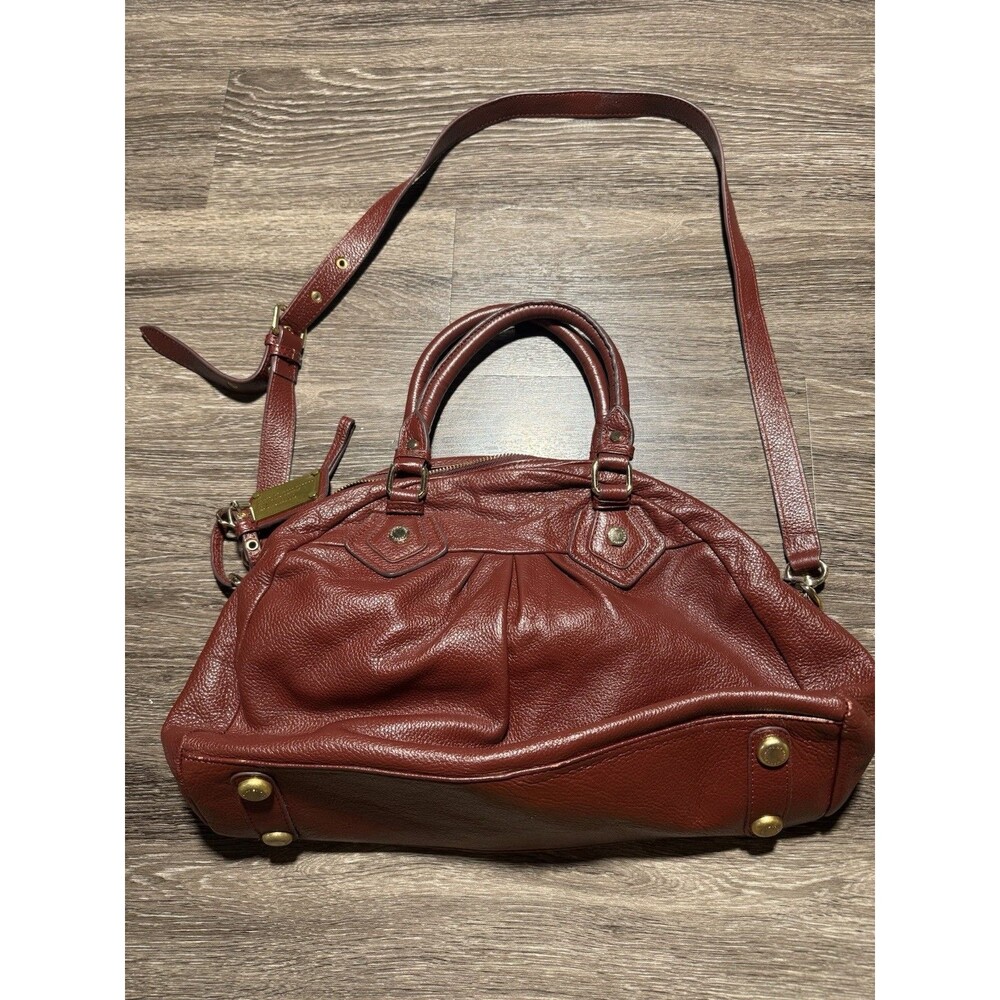 Marc by Marc Jacobs Burgundy Pebbled Leather Satchel Logo Classic Q Baby Groove